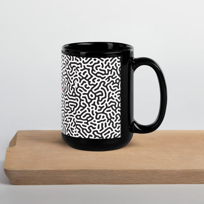 Black Glossy Mug tiger