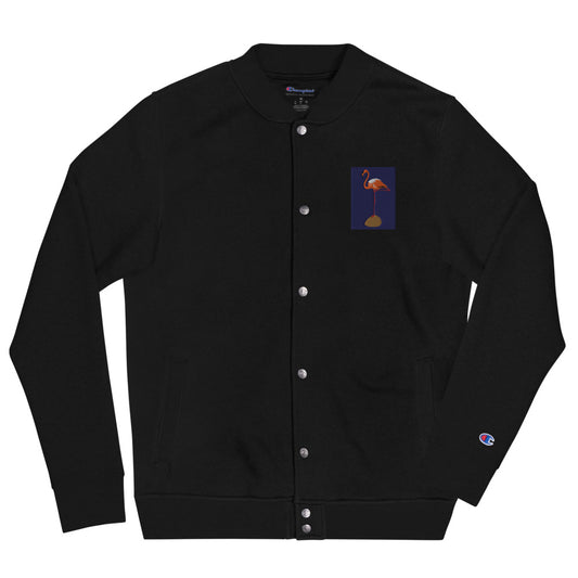 Embroidered Champion Bomber Jacket flamingo