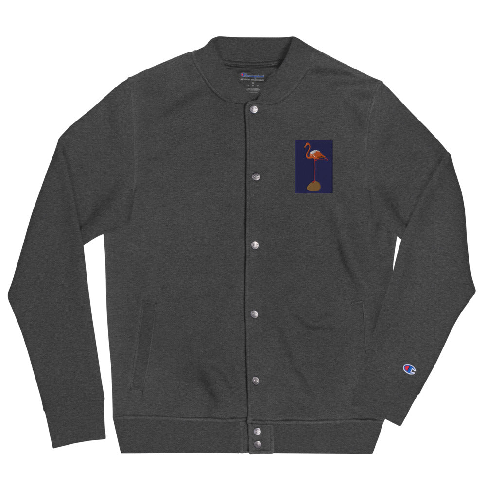 Embroidered Champion Bomber Jacket flamingo