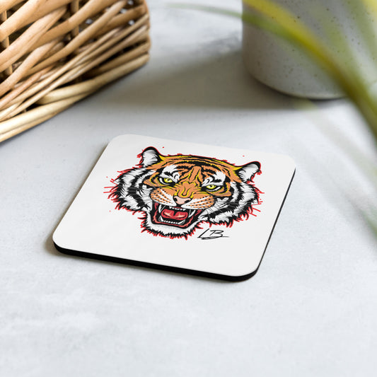 Cork-back coaster tiger