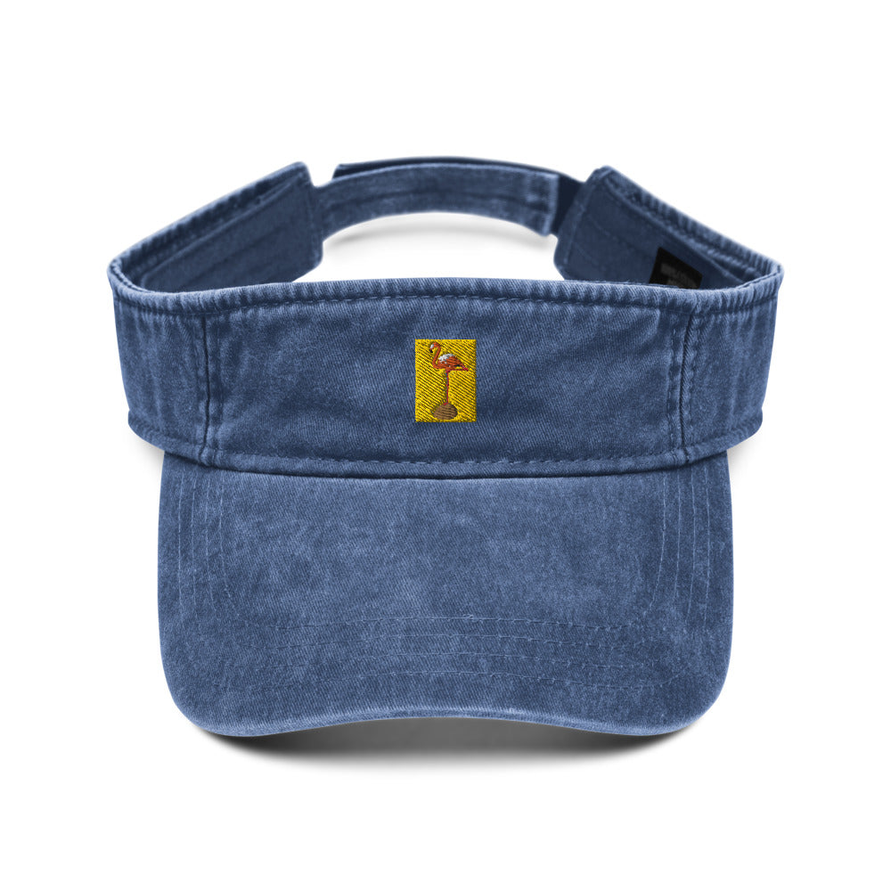 Denim visor flamingo