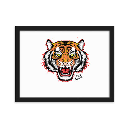 Framed matte paper poster tiger front