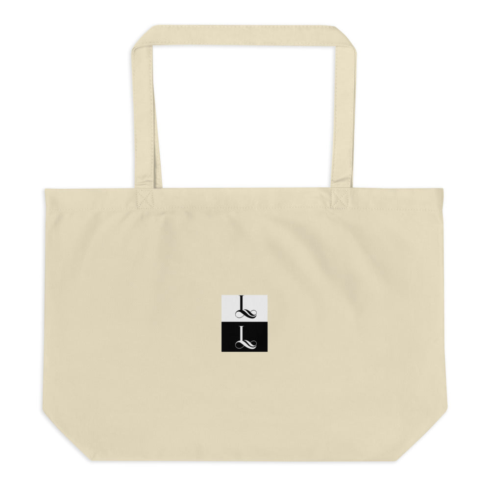 Large organic tote bag peach lb collab 1