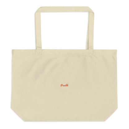 Large organic tote bag peach lb collab 1