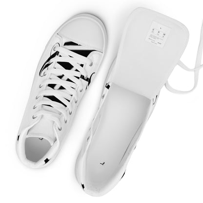 Men’s high top canvas shoes large facing big cursive L