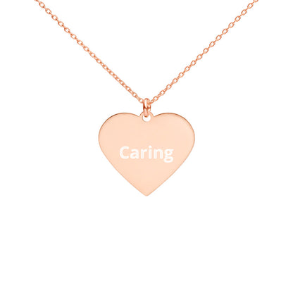 Engraved Silver Heart Necklace