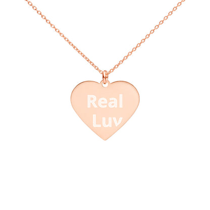 Engraved Silver Heart Necklace