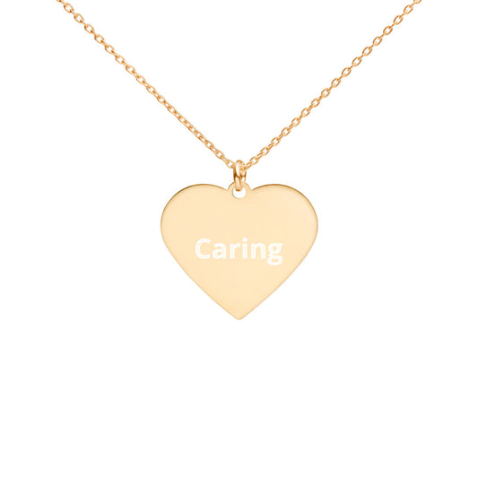 Engraved Silver Heart Necklace