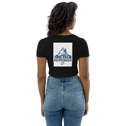 Organic Crop Top CURSIVE L /polar