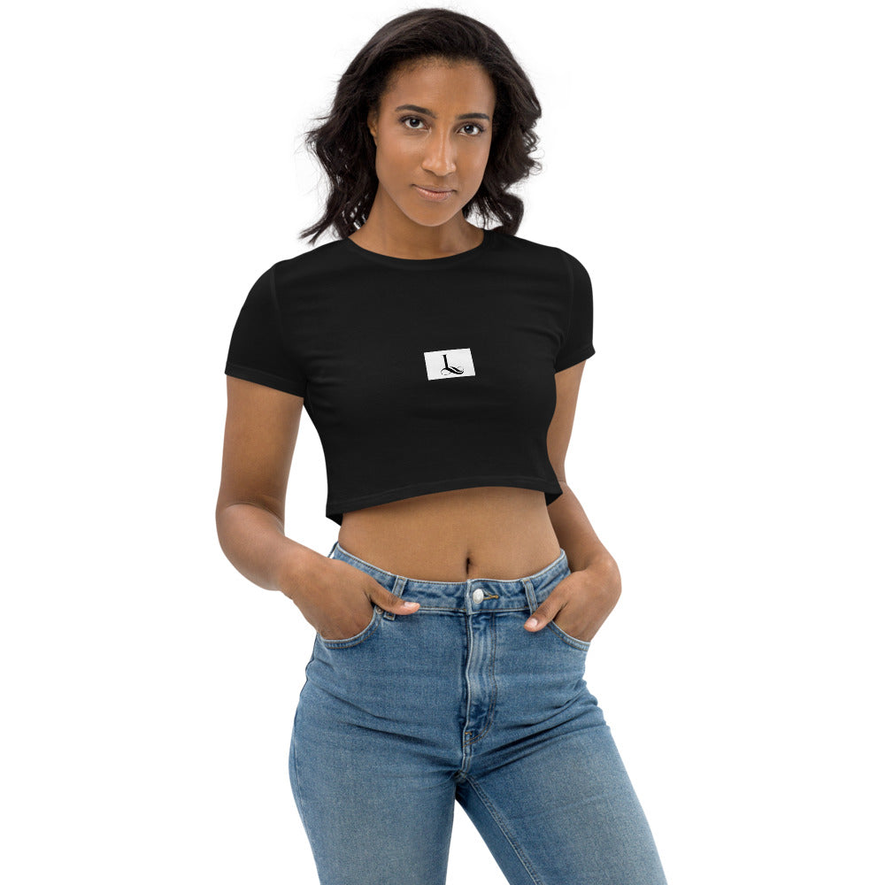Organic Crop Top CURSIVE L /polar
