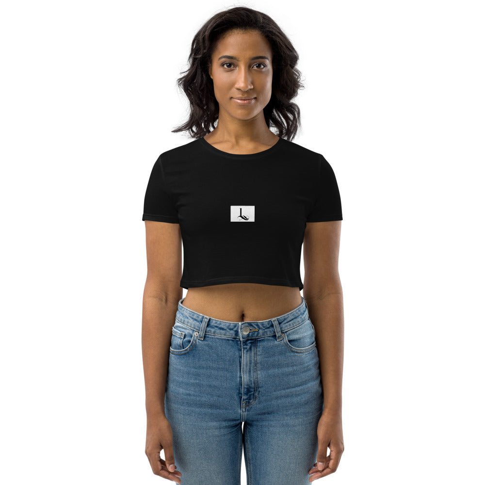 Organic Crop Top CURSIVE L /polar