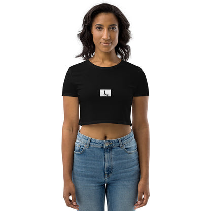 Organic Crop Top CURSIVE L /polar