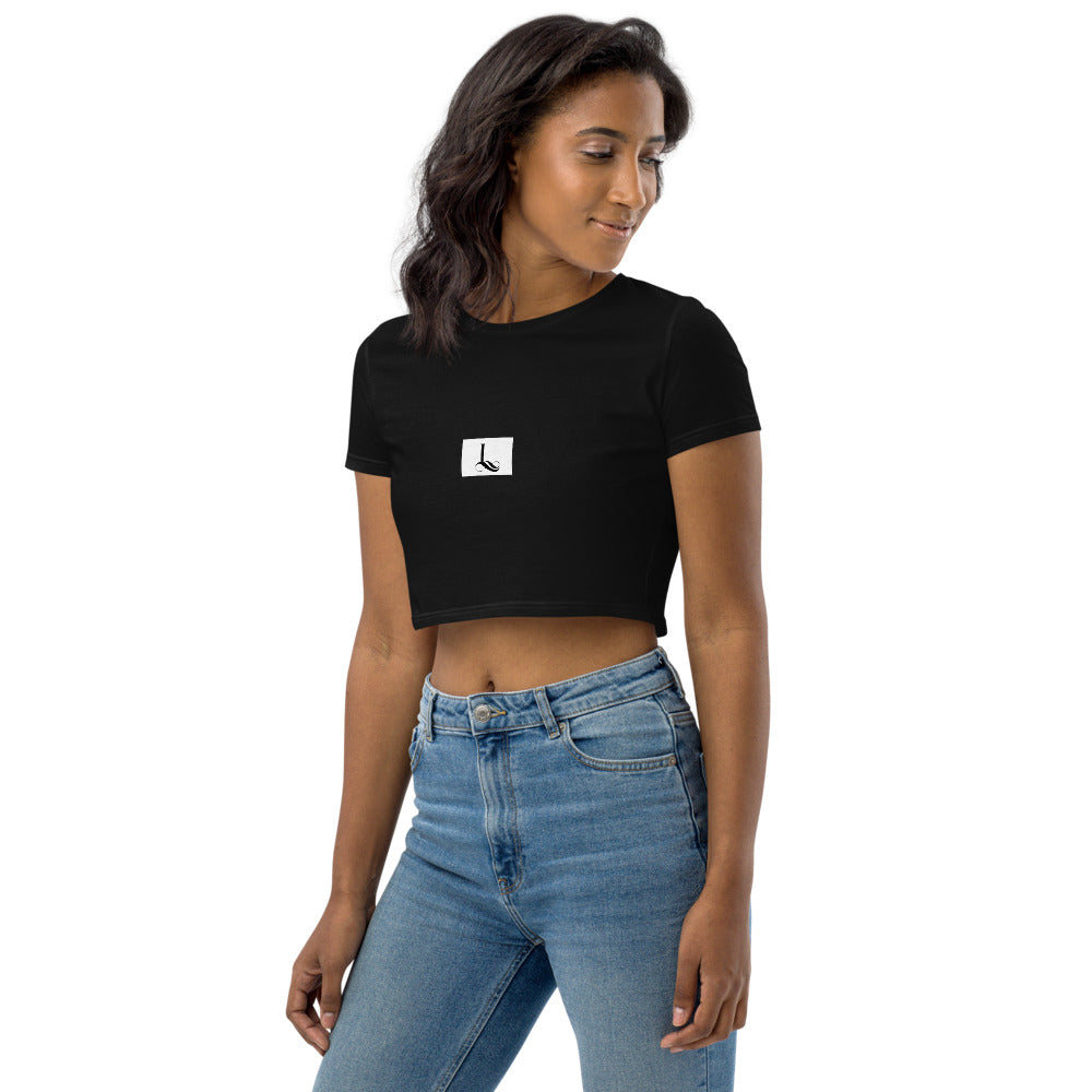 Organic Crop Top CURSIVE L /polar