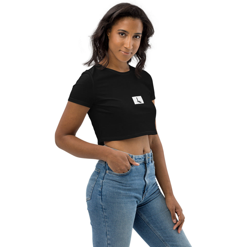 Organic Crop Top CURSIVE L /polar