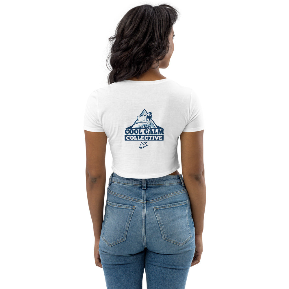 Organic Crop Top CURSIVE L /polar