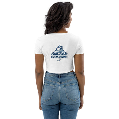 Organic Crop Top CURSIVE L /polar