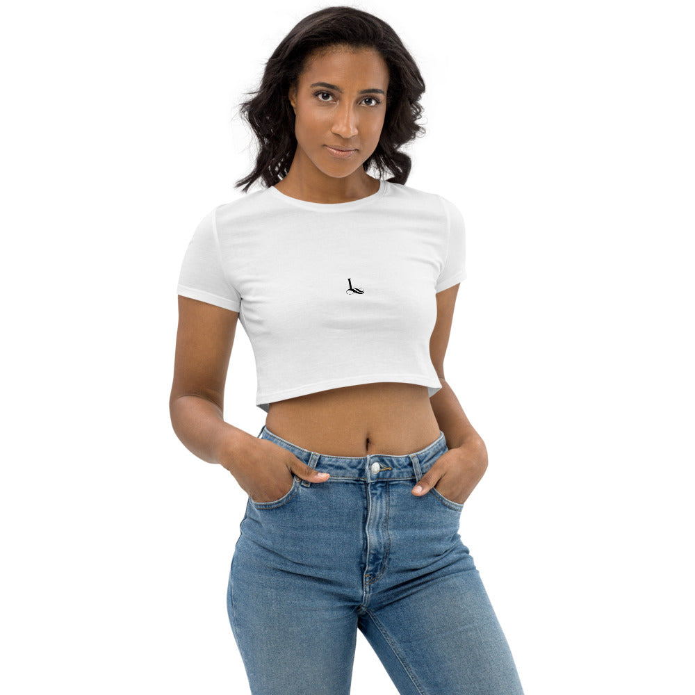 Organic Crop Top CURSIVE L /polar
