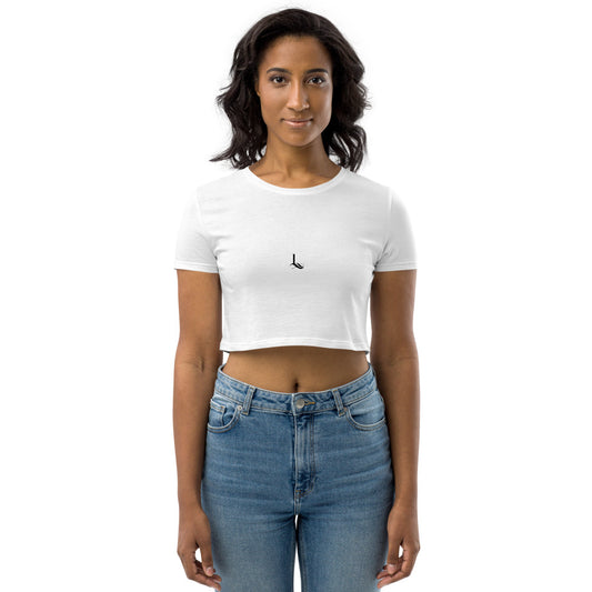 Organic Crop Top CURSIVE L /polar