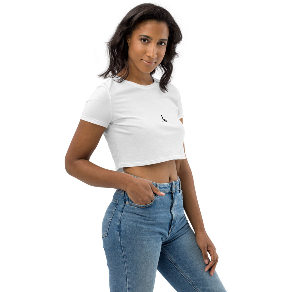 Organic Crop Top CURSIVE L /polar
