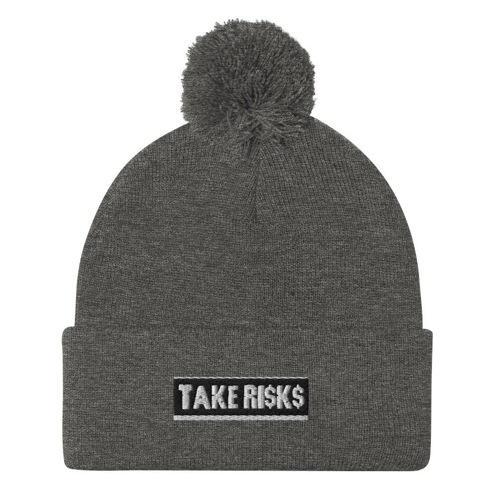 Pom-Pom Beanie TAKERISKS BLAVK SILVER