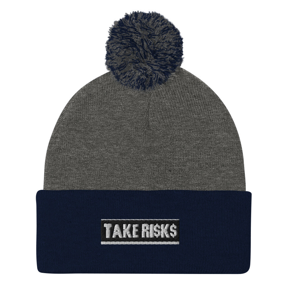 Pom-Pom Beanie TAKERISKS BLAVK SILVER