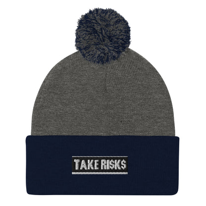 Pom-Pom Beanie TAKERISKS BLAVK SILVER