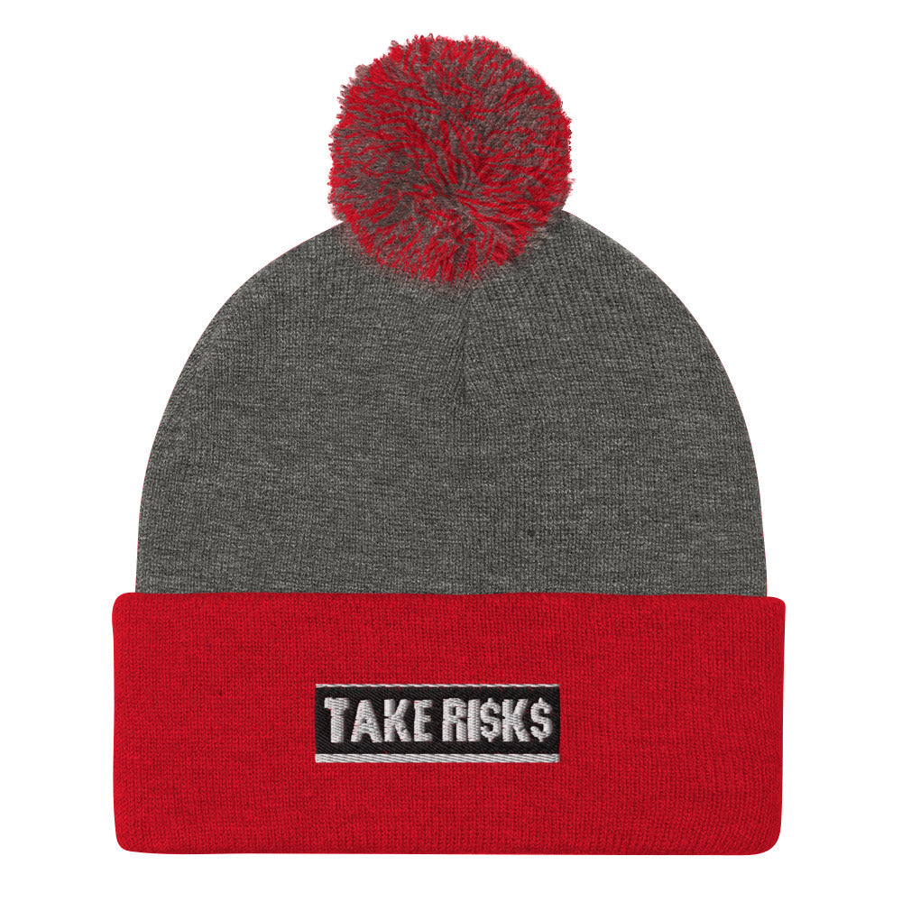 Pom-Pom Beanie TAKERISKS BLAVK SILVER