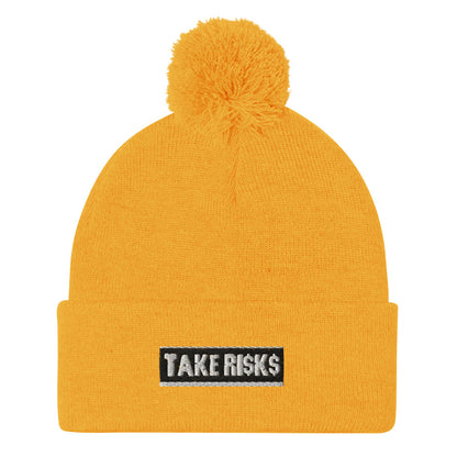 Pom-Pom Beanie TAKERISKS BLAVK SILVER