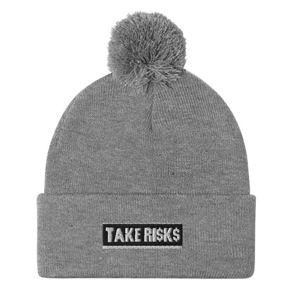 Pom-Pom Beanie TAKERISKS BLAVK SILVER