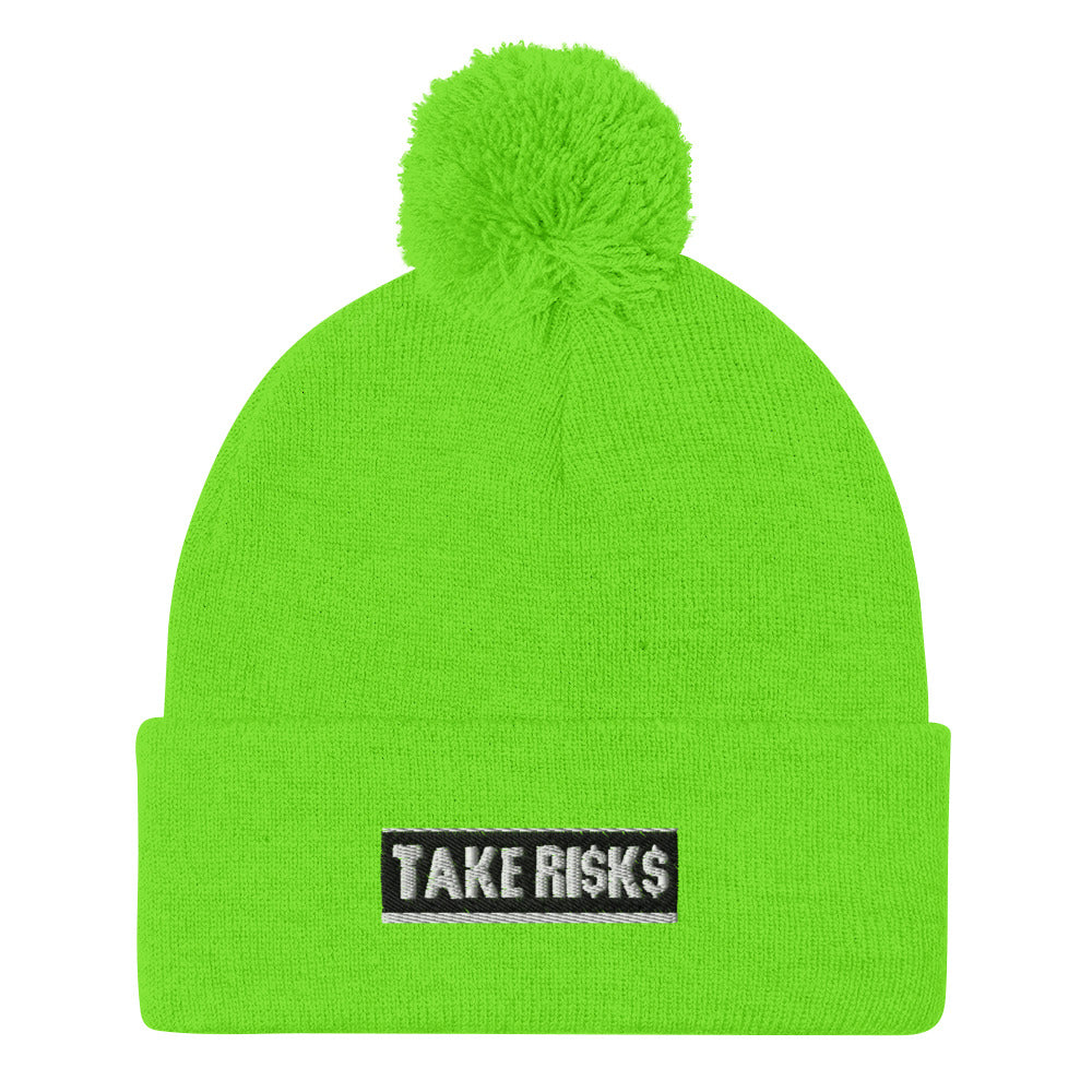 Pom-Pom Beanie TAKERISKS BLAVK SILVER