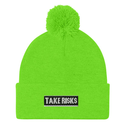 Pom-Pom Beanie TAKERISKS BLAVK SILVER