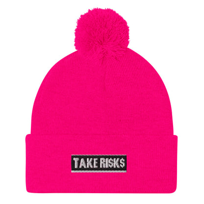 Pom-Pom Beanie TAKERISKS BLAVK SILVER