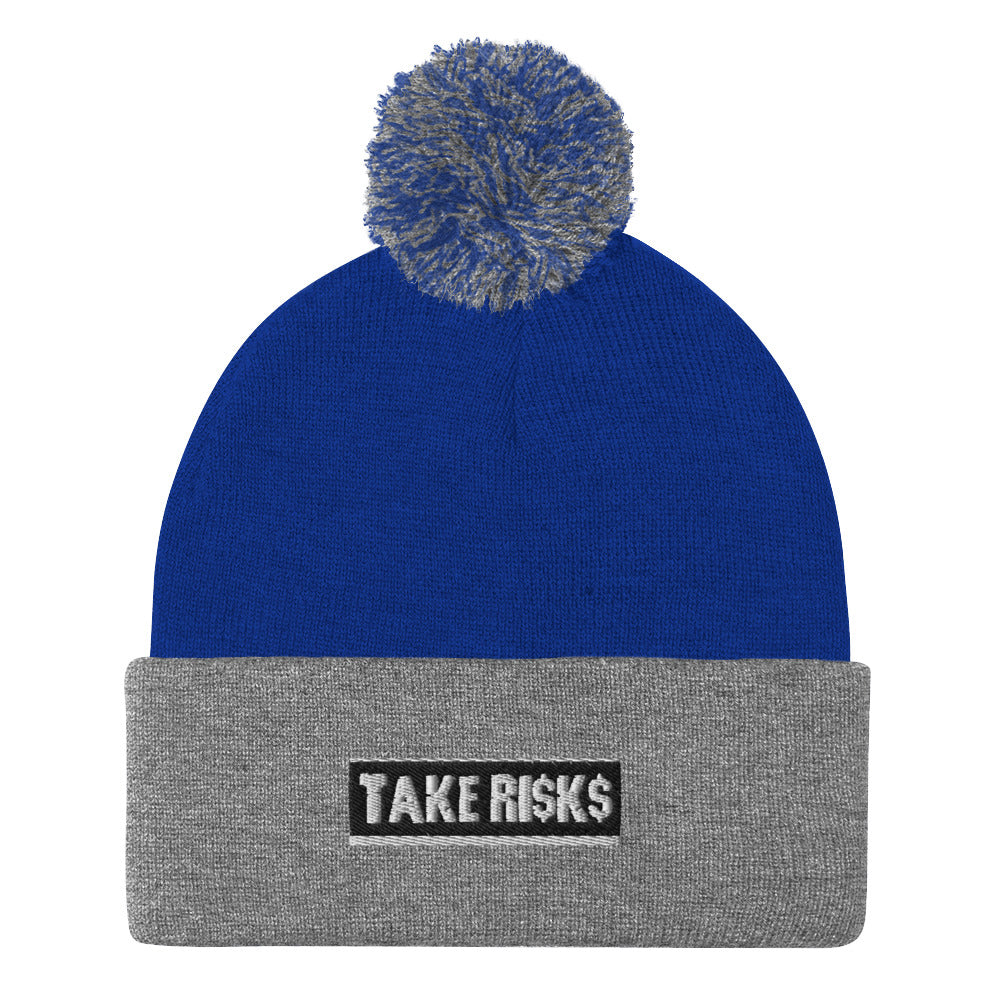 Pom-Pom Beanie TAKERISKS BLAVK SILVER