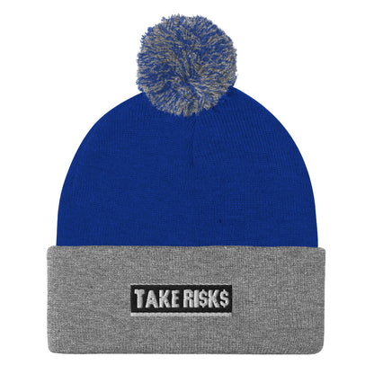 Pom-Pom Beanie TAKERISKS BLAVK SILVER