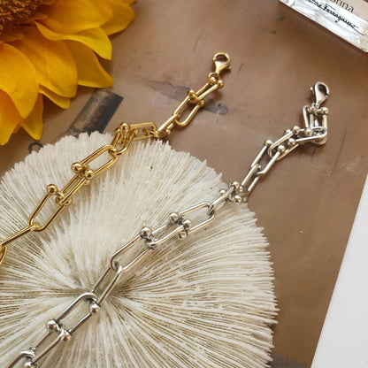 Silver Lock Chain Bracelet