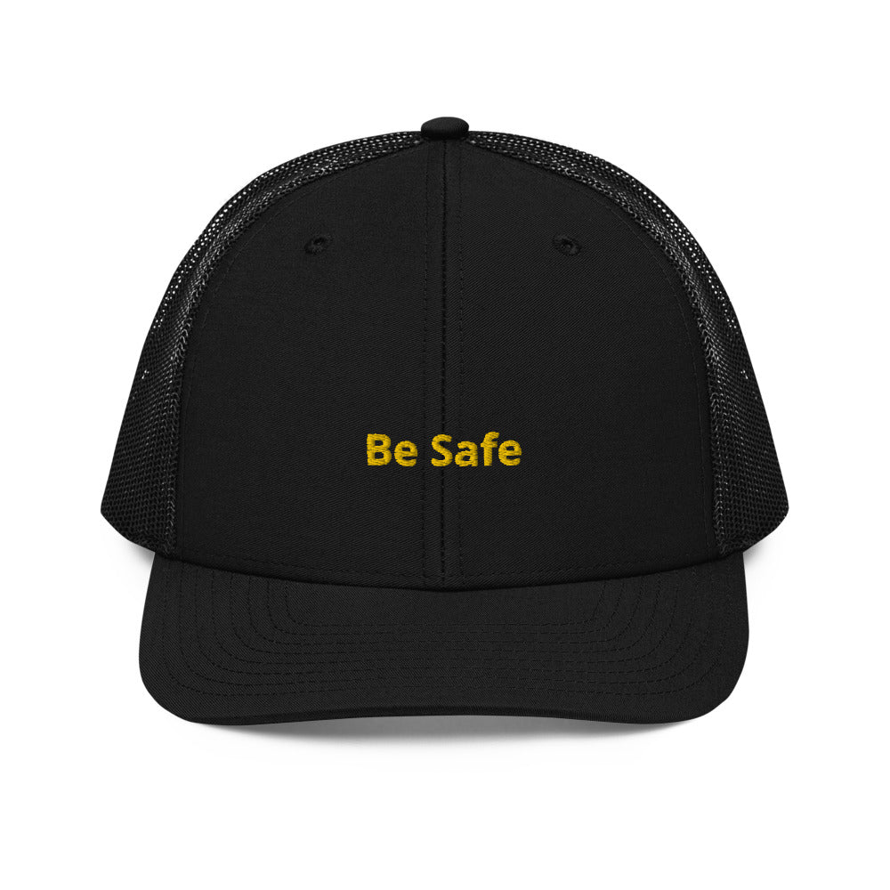Trucker Cap BE SAFE BLACK YELLOW