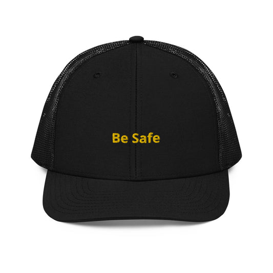 Trucker Cap BE SAFE BLACK YELLOW