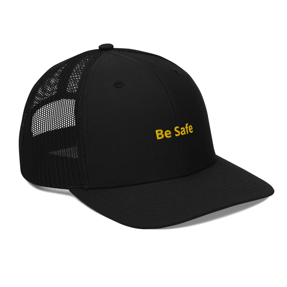 Trucker Cap BE SAFE BLACK YELLOW