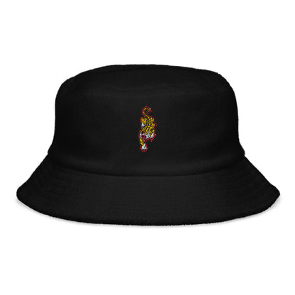 Unstructured terry cloth bucket hat tiger 2