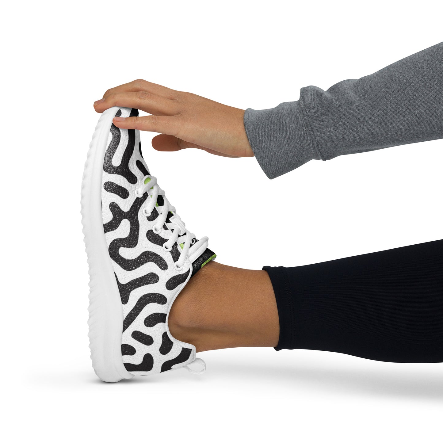 Women’s athletic shoes zebra green tiger